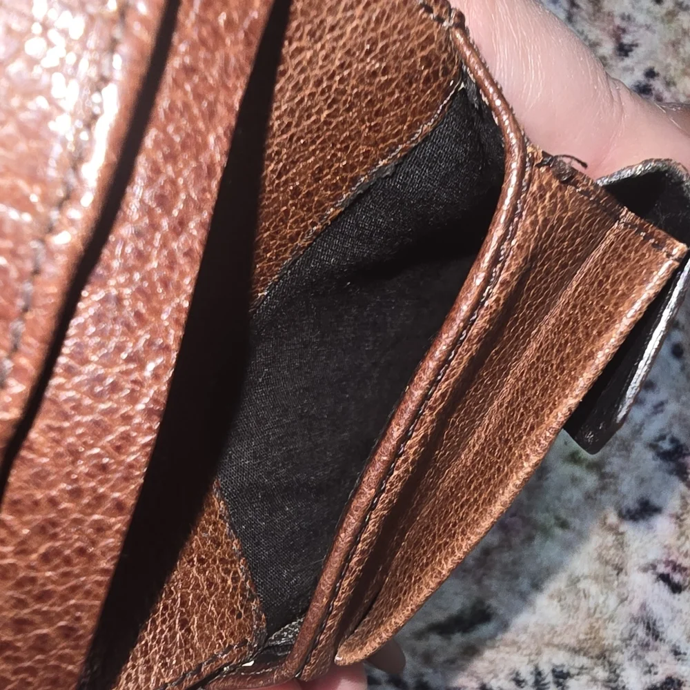 Salvatore Ferragamo Brown Pebbled Leather Bifold Wallet